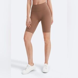 BetterMe High-Waist Bike Shorts in Camel Brown Size S